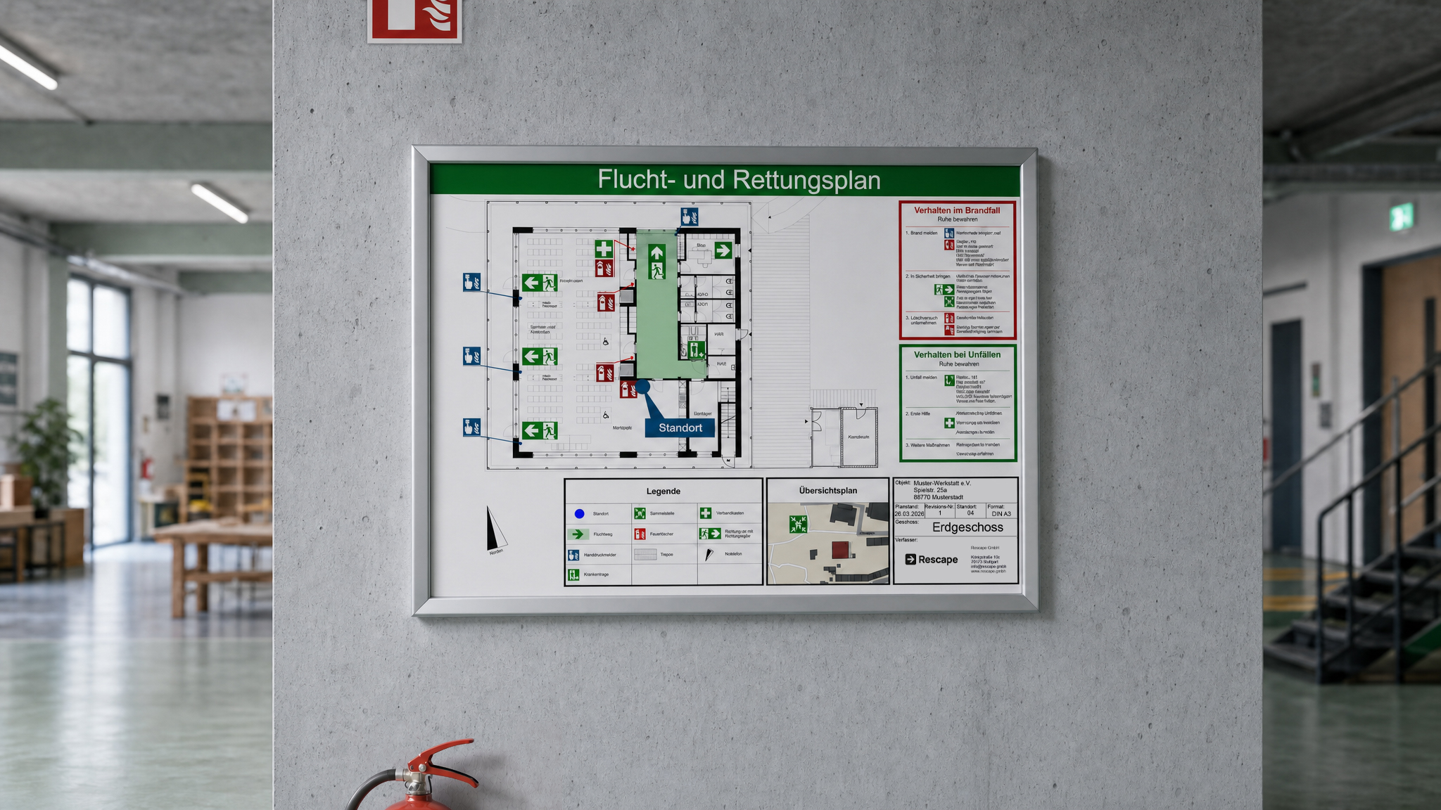 Beispiel eines Flucht- und Rettungsplans